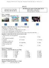 Tổng hợp 7 Đề thi học kì 2 Tiếng Anh 5 Wonderful World (Kèm đáp án)